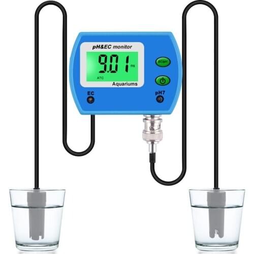 Digital LCD Display pH ec meter Aquarium Pool Water Quality Tester 0-14.00PH 19.99ms/cm Water Purifier Conductivity PH Meter