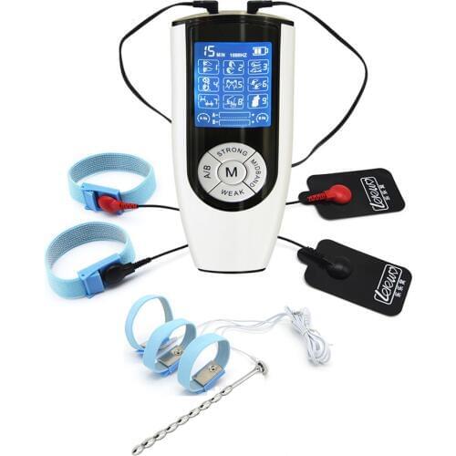 Electric Shock Penis Ring USB Rechargeable High Performance Host Body Electric Massager Nipple Pads Adult Sex Toys For Couples