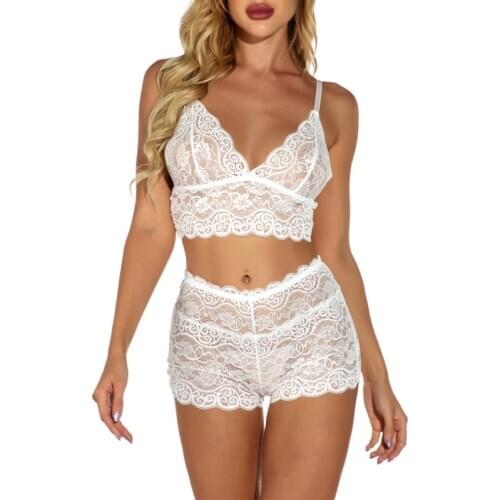 Plus Size Women Bra Set Push Up Seamless Embroidery Lace Hot Sexy Lingerie Transparent Underwear Set High Quality