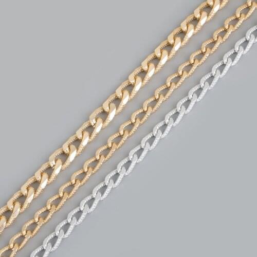 Fashion Plated Silver/Light Gold Aluminum Chain Different Shape Chain For Necklaces Bracelet DIY Jewelry Findings&Craft Making