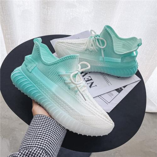 Mens shoes summer breathable mesh casual running net shoes 2021 new versatile gradient sports shoes