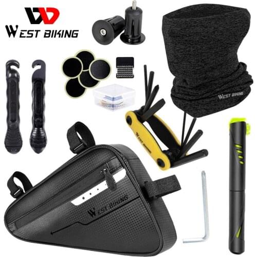 Bicycle Tools Kit Include Bike Pump Bag Tools Outdoor Cycling Equipment MTB Triangle Pannier Repair Tool Package Bike Tube Bag