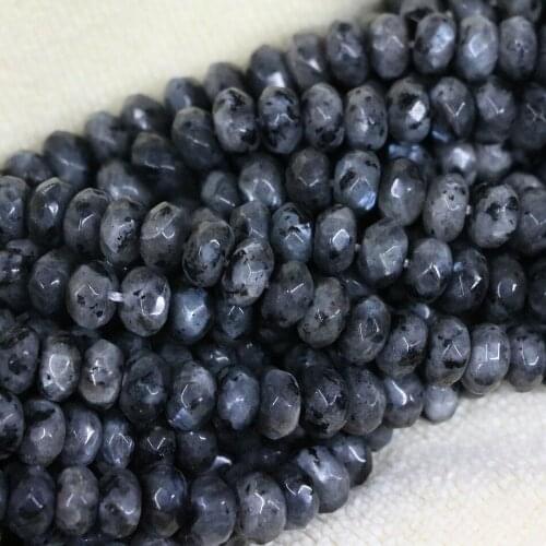Natural labradorite fashion stone 5x8mm abacus rondelle faceted wholesale price loose beads diy Jewelry making 15 inches B785