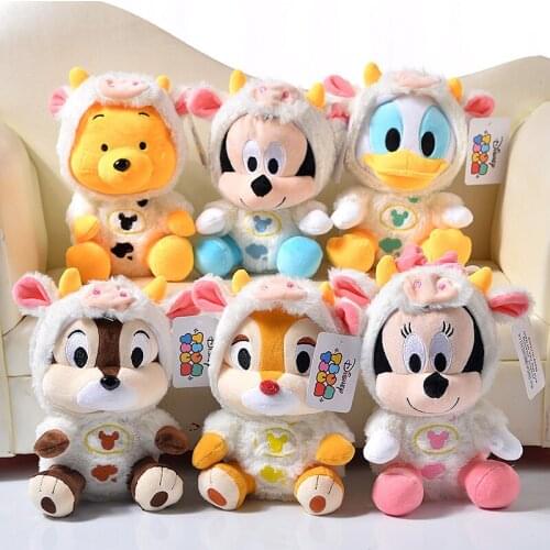 New Kawali Disney Anime Plush Mickey Minnie Donald Duck Chip Winnie The Pooh Plush Stuffed Toys Dolls Anime Cute Kids Gifts