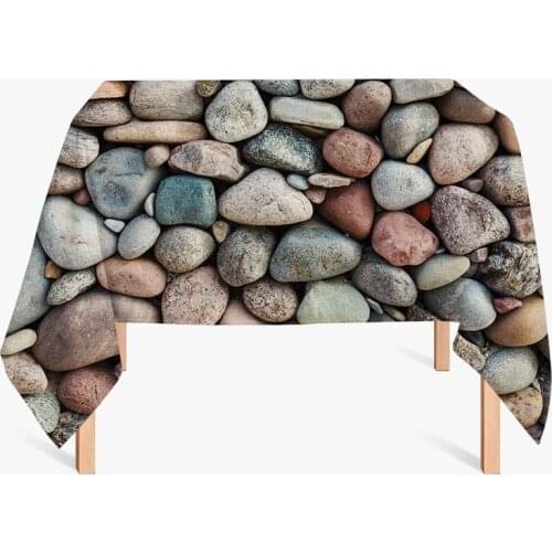 Stone Wood Plank Pattern Printed Rectangle Tablecloth Picnic Mat Table Cover Linen Decoration Home Desk Restaurant Party