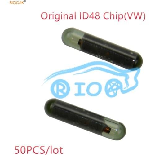 RIOOAK 50pcs/lot Original Car Key Chip CAN (A1) ID48 Transponder Chip Glass Tube Unlock ID 48 Chip for VW for Volkswagen Key