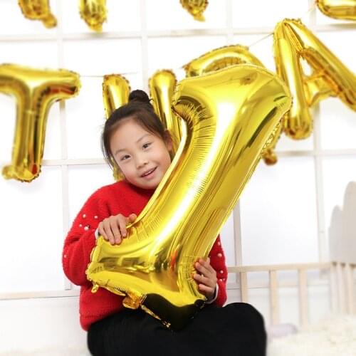 16/32inch Number Aluminum Foil Balloons Rose Gold Silver Digit Figure Balloon Child Adult Birthday Wedding Decor Party Supplies