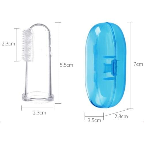 1box Soft Rubber Cleaning Brush Pet Finger Toothbrush With Box Teeth Clear Multi Purpose Dental Care Toothbrushes 3Colors