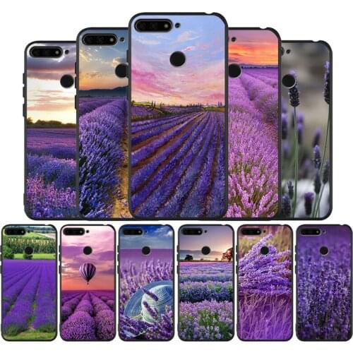 Lavender Fields Purple Flower black Silicone Phone Case For honor 30 20 Pro 8 8X 9 10 20 Lite Mate 10 20 30 Lite Pro cover