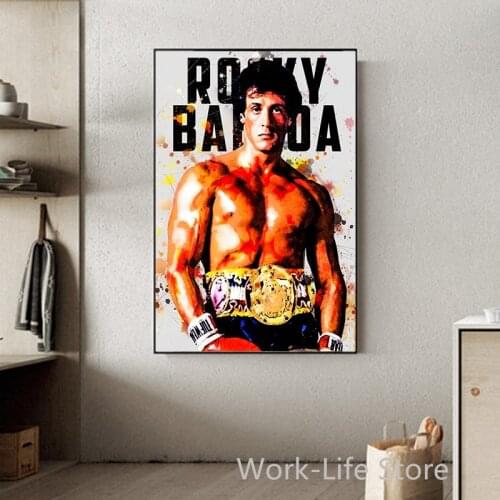 Modern Motivational Canvas Painting Rocky Balboa Boxing Posters and Prints Wall Art Picture for Living Room Home Decor Cuadros