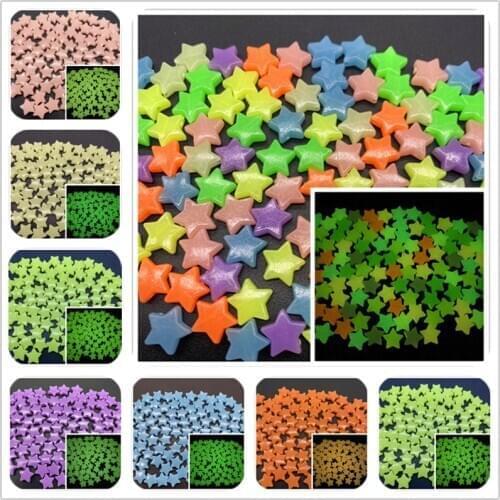 50pcs/Lot 10mm Stars Luminous Beads Acrylic Spaced Beads For Jewelry Making DIY Charms Bracelet Necklac