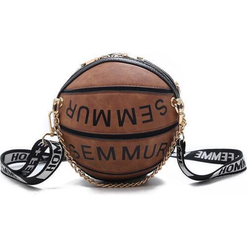 Unique Basketball Bag Circular Handbags For Women New Special Different Chains Bag Female Party bolsa feminina
