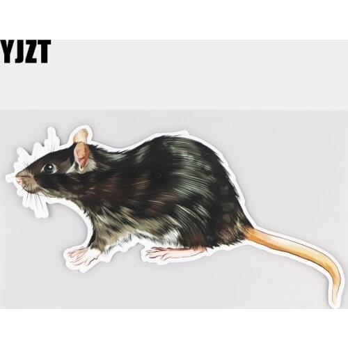 YJZT 17×9.2CM Watercolor Cute Mouse Bumper Decoration Stickers Funny Cartoon Car Accessories 21A-1098