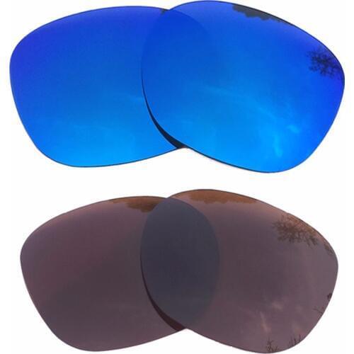 Ice Blue Mirrored & Brown Polarized Replacement Lenses for Garage Rock Frame 100% UVA & UVB
