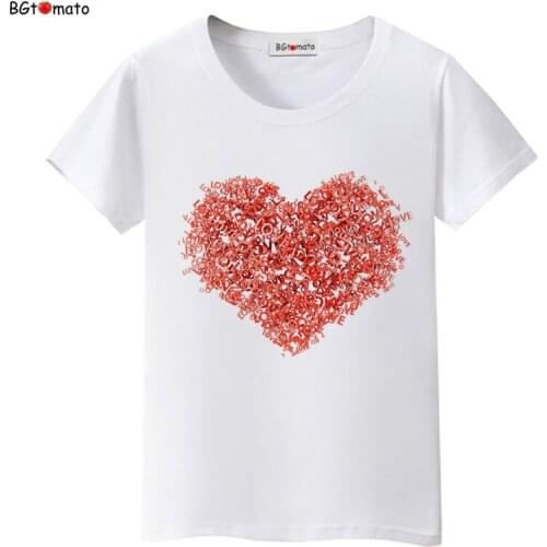 2021 Big red heart 3D T-shirt women Original brand good quality shirt Four colors Short sleeve o-neck cool tops