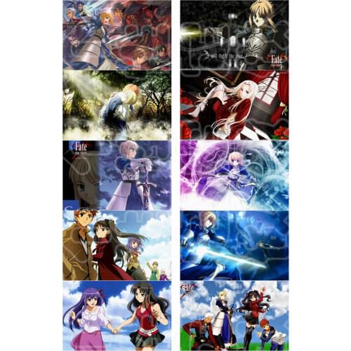 10pcs/set 5.4x8.5cm Anime Card Stickers of Fate/stay night Printing With Saber for Gift
