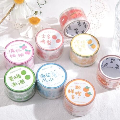 12pcs/lot happy water series cute fresh decorative white ink PET tape