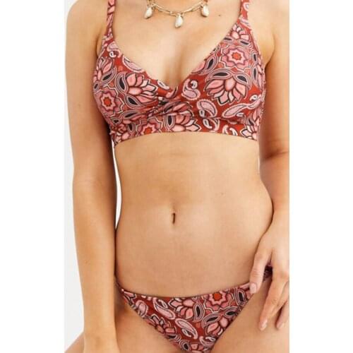 2020 Summer print Solid Beach Swimsuit Swimsuits for Women Sexy Halter backless Swimwear Swimsuit Thong Female Bikini