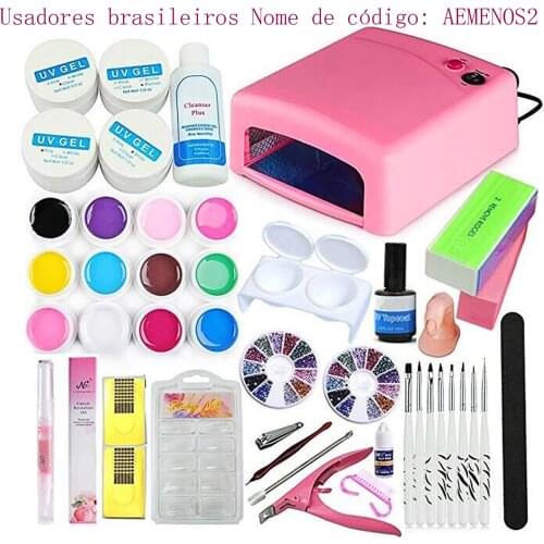 2021 New Manicure Tool Set Nail Dryer 12 Colors Gel Nail Polish Kit Top Coat Nail Brushes False Nail DIY Nail Tools Kits