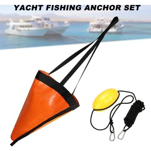 24/32 Inch Sea Anchor Drift Sock Trolling Drift Sock Drogue with Kayak Tow Rope Line Buoy Ball &T8