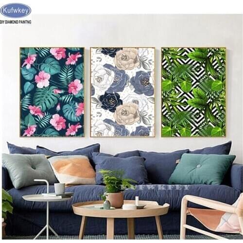 3pcs plant diamond crystal embroidery diamond painting Green succulent Cross Stitch mosaic Picture Of Rhinestones Gift Handmade