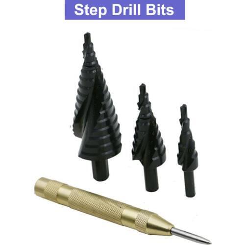 4-12 4-20 4-32 HSS Cobalt Step Stepped Drill Bit Set Nitrogen High Speed Steel Spiral For Metal Cone Triangle Shank Hole opener