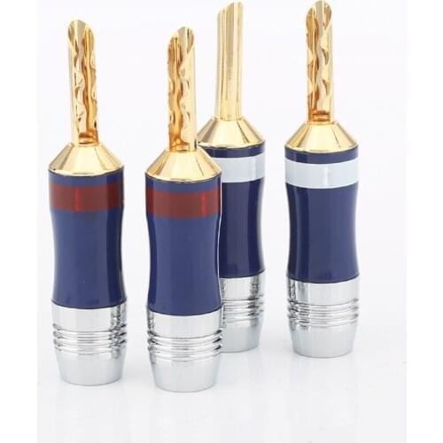 8PCS Audiocrast 24K gold plated BFA banana plug for loundspeaker cable plug DIY HIFI Audiophile