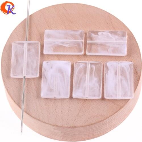 Cordial Design 200Pcs/Lot 20*28mm Acrylic Beads/Beads Making/Hand Made/White Lined Beads/Jewelry Accessories/Earring Findings