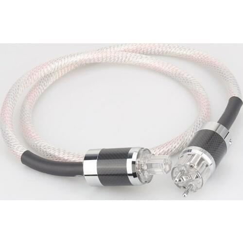 Audiocrast P116 OCC Silver plated Power cable power line HIFI POWER CABLE 7N OFC Power Cord with EU Plug Amplifier CD, Decoder