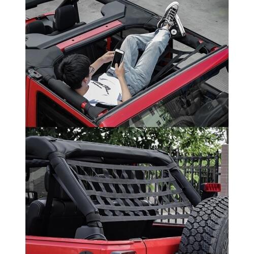 1pcs Car Multi-function Net Pocket Insulation Curtain Hammock Top Soft Cover Rest Bed Hammock For Jeep Wrangler JK 07-18