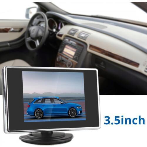 12V 3.5 Inch 4:3 LCD TFT Color Screen Car Monitor Auto Parking Rearview Reverse Backup Monitors with 2-Channel Video Input