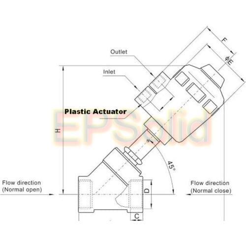 Free Shipping 5PCS IN LOT 3/4'' Ports Angle Seat Piston Valve Stainless Steel TXJZF-20