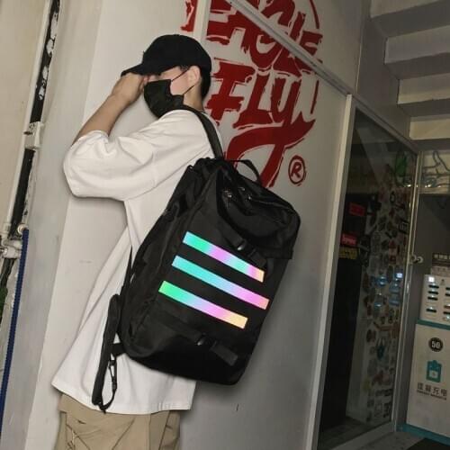 Large Capacity Men Backpack Nylon Sequins Cool Bagpack School Bags for Teenager Boys Travel Back Pack