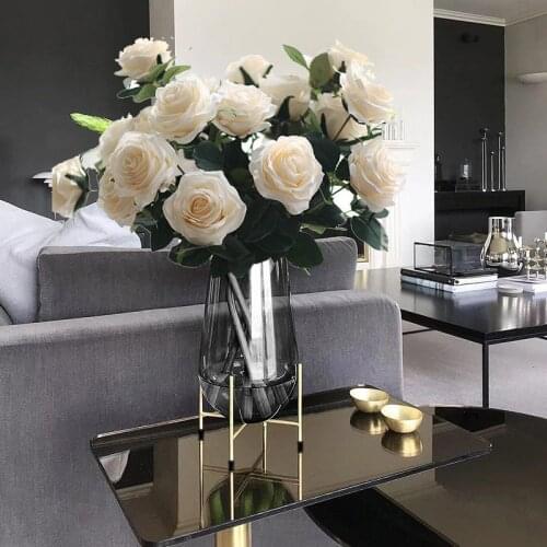 1 Bunch 10 Head Artificial Silk French Rose Bouquet Fake Flower Arrangement Table Daisy Wedding Flowers Decor Party Accessory