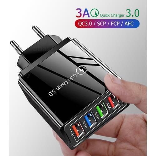 3A Quick Charge 3.0 USB Charger EU Wall Mobile Phone Charger Adapter for iPhone 11 X 7 8 QC3.0 Fast Charging for Samsung Xiaomi
