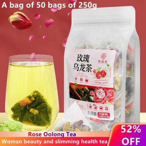 Rose Oolong Tea Bag, Flower Nectar Scented Tea for Beauty and Beauty, 250g Triangle Bag, 50 Teabags