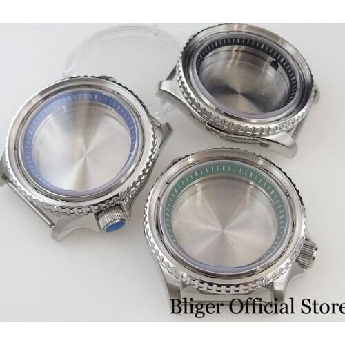 BLIGER Stainless Steel Mechanical Watch Case fit NH35A NH36A Movement Rotating Bezel Sapphire Glass 20ATM Waterproof
