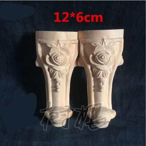 4PCS/LOT 12x6cm European Style Furniture Foot Wood Carved TV Cabinet Seat Foot Bathroom Cabinet Legs