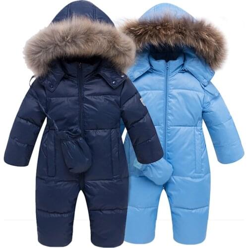 Russia Winter Overalls Baby Clothing Clothes Snowsuit Duck Down Jacket for Kids Boy Coat Park for Infant Girl Snow Suit Wear