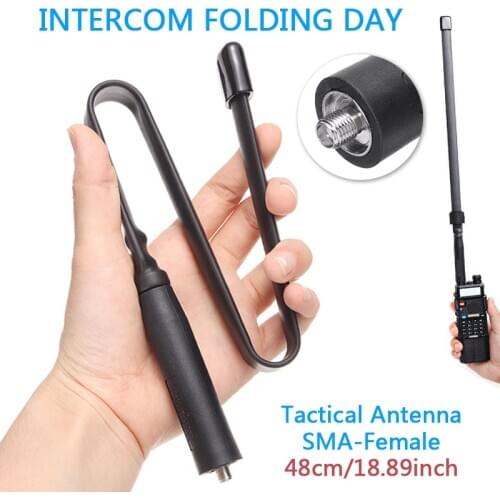 For Baofeng UV-5R UV-82 Two Way Radio 1pc 48cm SMA Female Foldable Antenna 144/430 MHz Dual VHF / UHF band