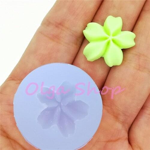 HYL512 19.3mm x 18.3mm Kawaii Sakura Silicone Mold Fondant Cake Decoration Sugarcraft Candy Chocolate Resin Clay Earrings DIY