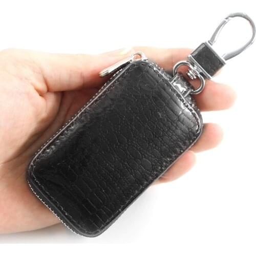 Fashion Gifts Genuine Leather Car Key Holder Patent Leather Business Housekeeper Male Door Buckle Pouch for Keys New Arrival