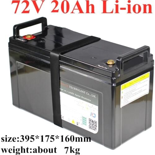 72V 20AH Li-ion Electric Scooter Motorcycle Ebike Battery 72V 3000W Lithium Battery IP68 Waterproof with BMS + Charger