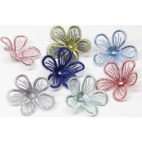 Materials For Manualidades Diy Accessories Of Embroidery Patches Lace Petal Flower Clothing Shoes Hats Hairpins Hair Accessories