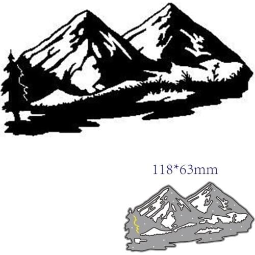 Metal cutting dies cut die mold Mountains and trees decoration Scrapbook paper craft knife mould blade punch stencils dies