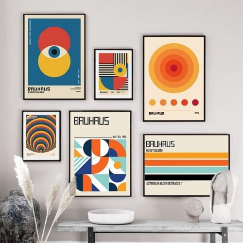 Wall Art Canvas Painting Bauhaus Style Modern Geometry Nordic Posters And Prints Wall Pictures For Living Room Decoration Salon