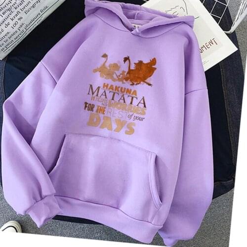 2021 New Women Oversize Hoodie Harajuku Cartoons The Lion King Winter Sweatshirt Casual Long Sleeve Thicken Hooded Tops Hoody