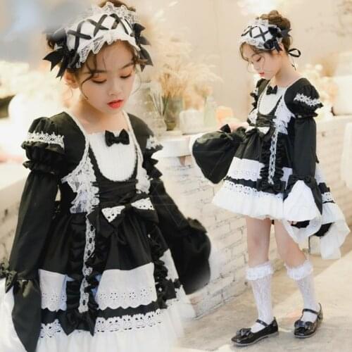 2020 New children Lolita Princess Dress Spanish Palace Style Flare Sleeve Dress dress for girls Kids Halloween Costume Y3022