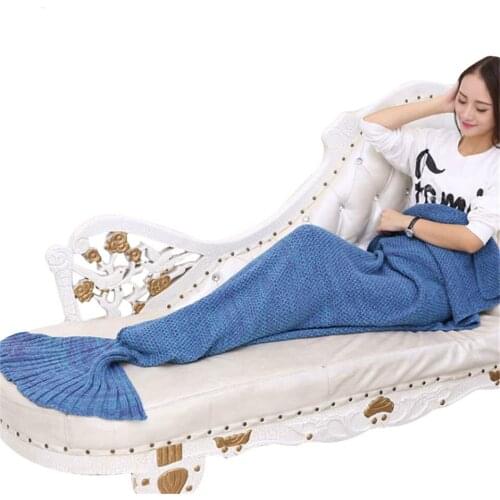 Mermaid Blanket BeddingOutlet Mermaid Throw Blanket Handmade Mermaid Tail Blanket for Adult Kid Multi Colors 3Size Soft Crochet