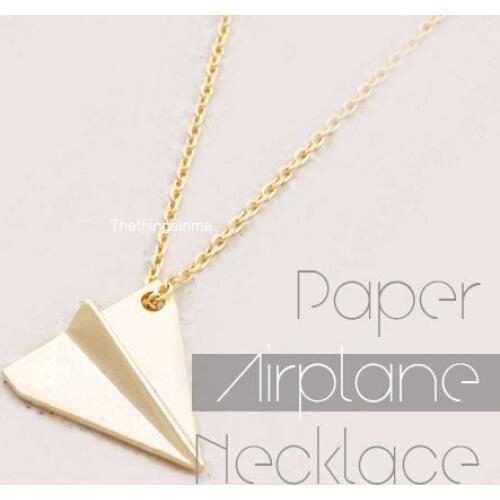 Origami Aircraft Necklace Small Aircraft Airplane Necklace Paper Airplane Model Lovers Women Wedding Lucky Necklace Jewelry